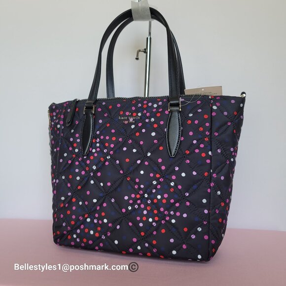 KATE SPADE Jae Medium Nylon Quilted Satchel- Festive Confetti Multicolor🎈$149.⭐ - Picture 5 of 16